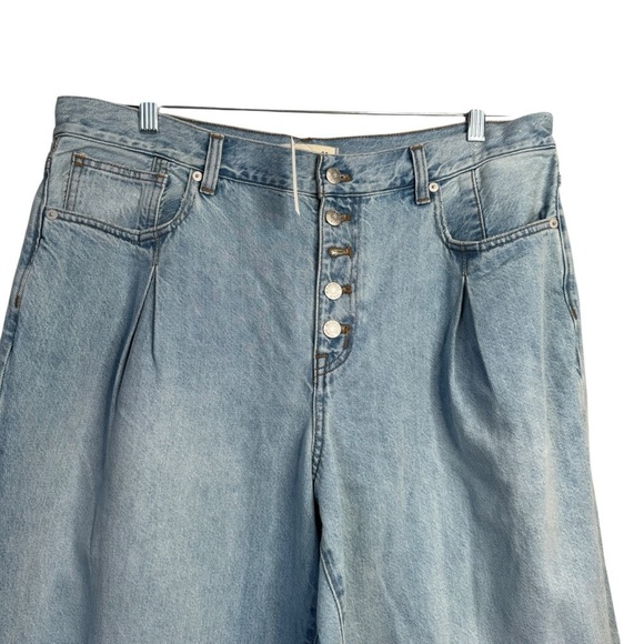 Madewell Superwide-Leg Jeans in Cather Wash: Button-Front Edition Size 32 NQ161 - Picture 4 of 11